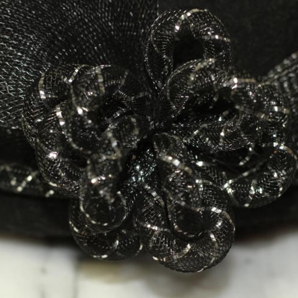 Black Wool & Lace Clouche Hat main image 5